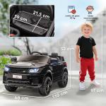 Carro Elétrico SUV Infantil 12V com 2 Motores Controlo Remoto Faróis Buzina Bluetooth Música USB e Abertura de Porta 3 - 5km/h 110x68x52cm Preto