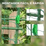 Arco para Plantas Trepadeiras 206 cm Estrutura de Jardim para Plantas Trepadoras ao Ar Livre com Estrutura de Aço Verde