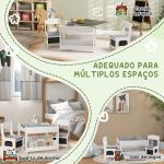 Conjunto de Mesa e 2 Cadeiras Infantis 2 em 1 com Ardósia Gavetas de Tecido e Espaço de Armazenamento para Quarto Cinza