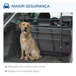 Grade de Segurança de Carro para Cães Ajustável em Largura e Altura 87 - 135x60x105cm Grade Separadora para Porta Malas de Carro Universal Metal Preto