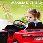 Carro Elétrico para Crianças Carro Audi Q8 Etron Sportback Infantil 12V Faróis Buzina e Música 98x49,5x43 cm Vermelho