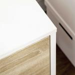 Móvel de TV com Gaveta para Televisores de até 50 Polegadas Aparador de Sala de Estar 110x40x50cm Branco e Madeira
