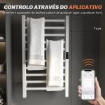 Toallero Elétrico de Parede 110W com Controlo WIFI Ecrã Tátil Temporizador 10 Barras Temperatura Ajustável Baixo Consumo IPX4 45x11x80 cm Branco