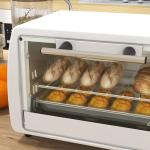 Mini Forno Elétrico 10 Litros 750W com Temperatura até 230 °C Temporizador 60 Minutos Bandeja e Grade 36,5x26x22 cm Branco