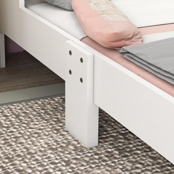Cama para Crianças de 3 - 6 Anos 143x74x66 cm Cama Infantil de Madeira em Forma de Arco Íris Rosa