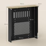 Cobertura para Radiadores Proteção Radiador de MDF 78x19x81 cm Desenho Moderno de Ripas Preto