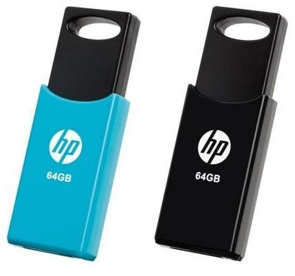 Pack 2x Pen Drive 64GB USB 2.0 (Preto/Azul) - HP