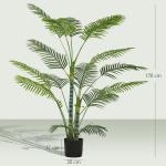 Planta Artificial Decorativa 170 cm Palmeira Artificial com Vaso e Folhas para Interior Casa Sala Escritório Verde