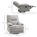 Poltrona Reclinável de Sala de Estar Poltrona Relax Reclinável Manual com Apoio para os Pés 89x98x101 cm Cinza