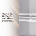 Armário de Parede para Casa de Banho com 2 Portas Prateleiras Ajustáveis e Prateleira Aberta 59x20x60 cm Branco e Madeira
