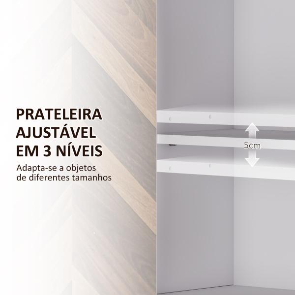 Armário de Parede para Casa de Banho com 2 Portas Prateleiras Ajustáveis e Prateleira Aberta 59x20x60 cm Branco e Madeira