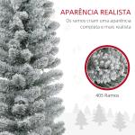 Árvore de Natal 210 cm Árvore de Natal Artificial Nevada com 180 Luzes LED 405 Ramos Verde e Branco
