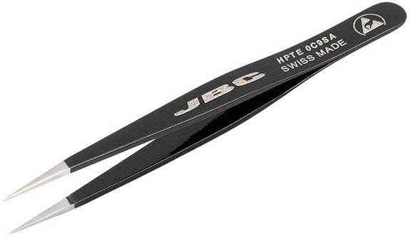 Pinça de Alta Precisão c/ Revestimento Epóxi ESD e Corpo Curto - JBC