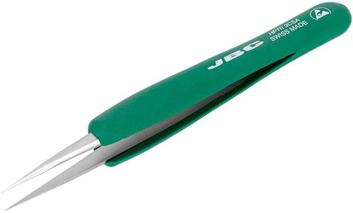 Pinça de Alta Precisão c/ Cabo de Borracha e Ponta Fina - JBC
