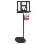 Tabela de Basquetebol com Altura Ajustável 216 - 277 cm Aro de Basquetebol para Exterior com Rodas e Base Recarregável Preto