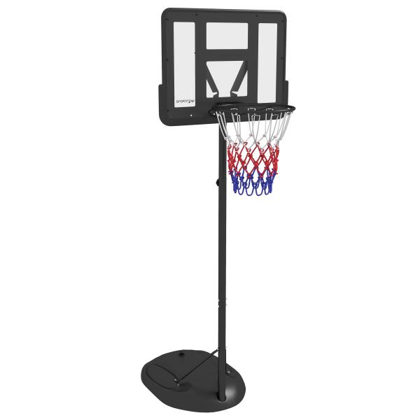 Tabela de Basquetebol com Altura Ajustável 216 - 277 cm Aro de Basquetebol para Exterior com Rodas e Base Recarregável Preto
