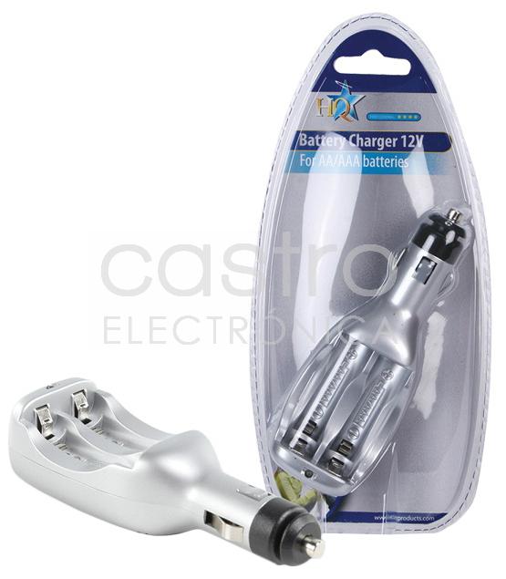 Carregador Pilhas AA/AAA c/ Ligação Isqueiro 12V - HQ