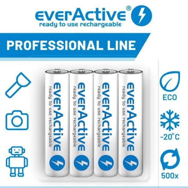 Blister 4 Pilhas Recarregáveis 1,2V AAA Ni - Mh 1000mAh - everActive