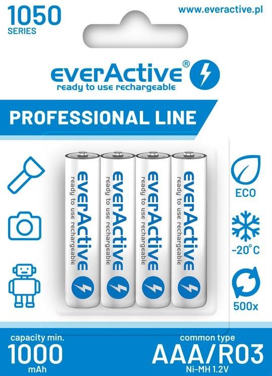 Blister 4 Pilhas Recarregáveis 1,2V AAA Ni - Mh 1000mAh - everActive