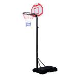 Tabela de basquetebol dobrável e ajustável em altura 150 - 210 cm branco preto e vermelho