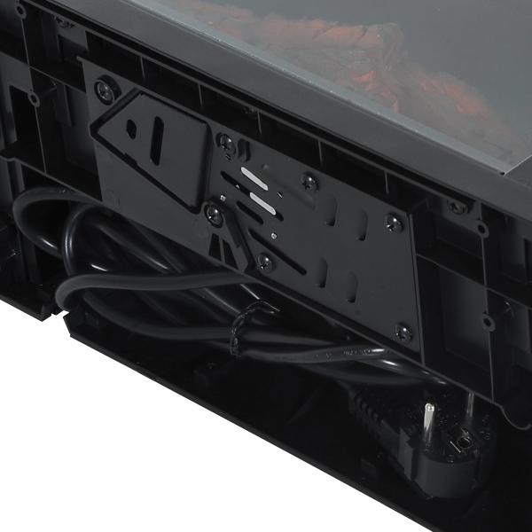 Lareira Elétrica Portátil com Termostato Ajustável 600W/1200W e Efeito de Chama Realista 34x17x25cm Preta