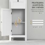 Coluna Casa de Banho Móvel Casa de Banho com Gaveta Porta Prateleira Ajustável e 2 Compartimentos 40x30x165 cm Branco