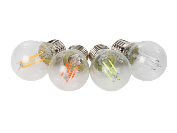 Pack 4x Lâmpadas de Filamento LED E27 G45 4.5W c/ Vidro Transparente - HQPOWER