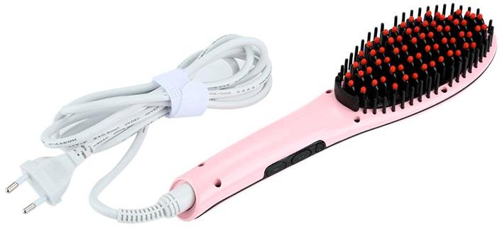 Escova Alisador Cabelo (Rosa)