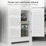 Armário Casa de Banho Coluna Casa de Banho com 6 Portas Prateleiras Ajustáveis Anti - tombo 60x30x170,5 cm Branco