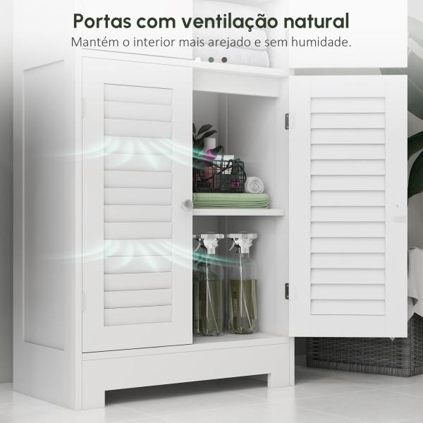 Armário Casa de Banho Coluna Casa de Banho com 6 Portas Prateleiras Ajustáveis Anti - tombo 60x30x170,5 cm Branco