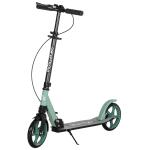 Trotinete Dobrável com Guiador Ajustável Rodas Grandes de 200mm Amortecimento e Travão Carga Máxima 100kg 91,5x36,5x91 - 104cm Verde