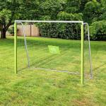 Baliza de Futebol com Estrutura Metálica e Rede para Treino no Jardim ao Ar Livre 186x62x123 cm Amarelo