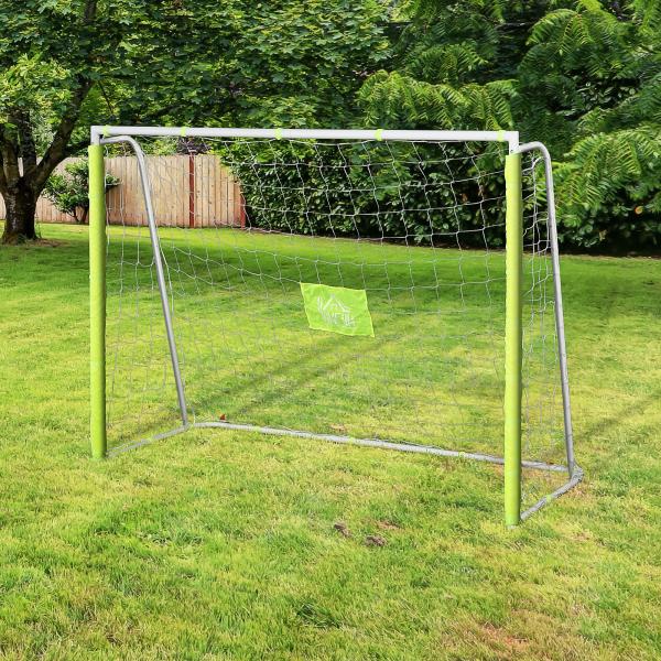 Baliza de Futebol com Estrutura Metálica e Rede para Treino no Jardim ao Ar Livre 186x62x123 cm Amarelo