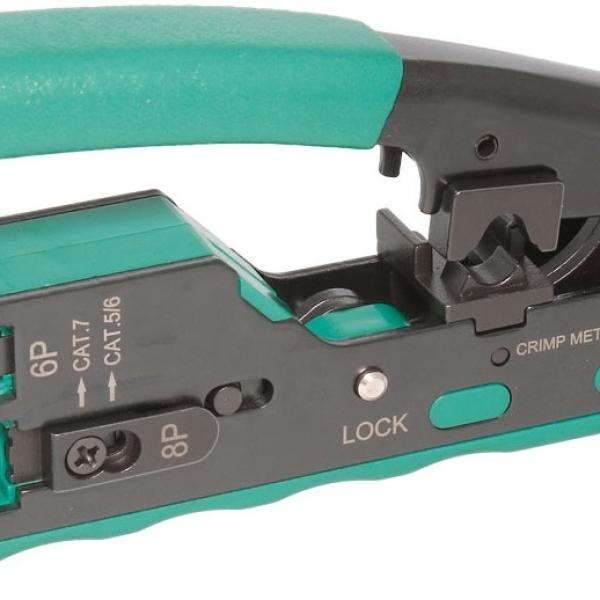 Alicate Modular p/ Cravar Fichas Telefone/Rede RJ11/12/RJ45 - Proskit CP - 335