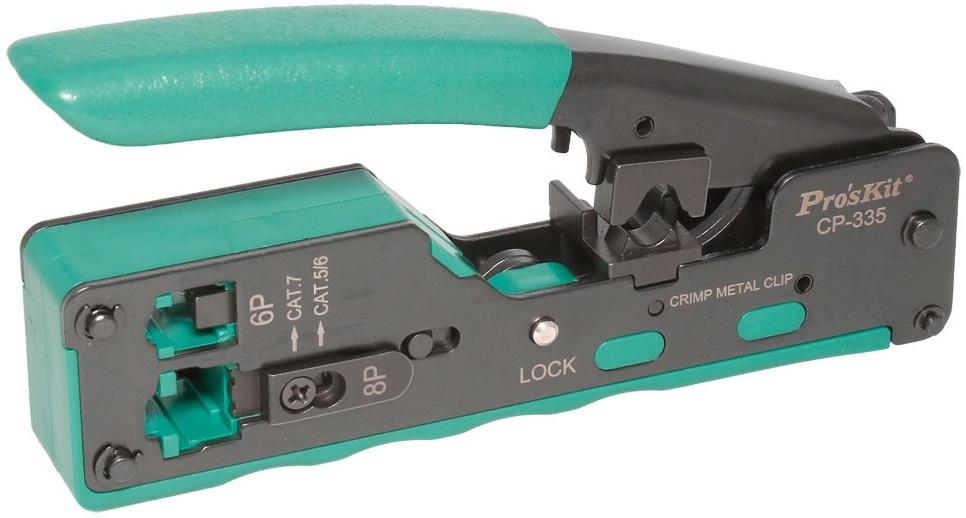 Alicate Modular p/ Cravar Fichas Telefone/Rede RJ11/12/RJ45 - Proskit CP - 335