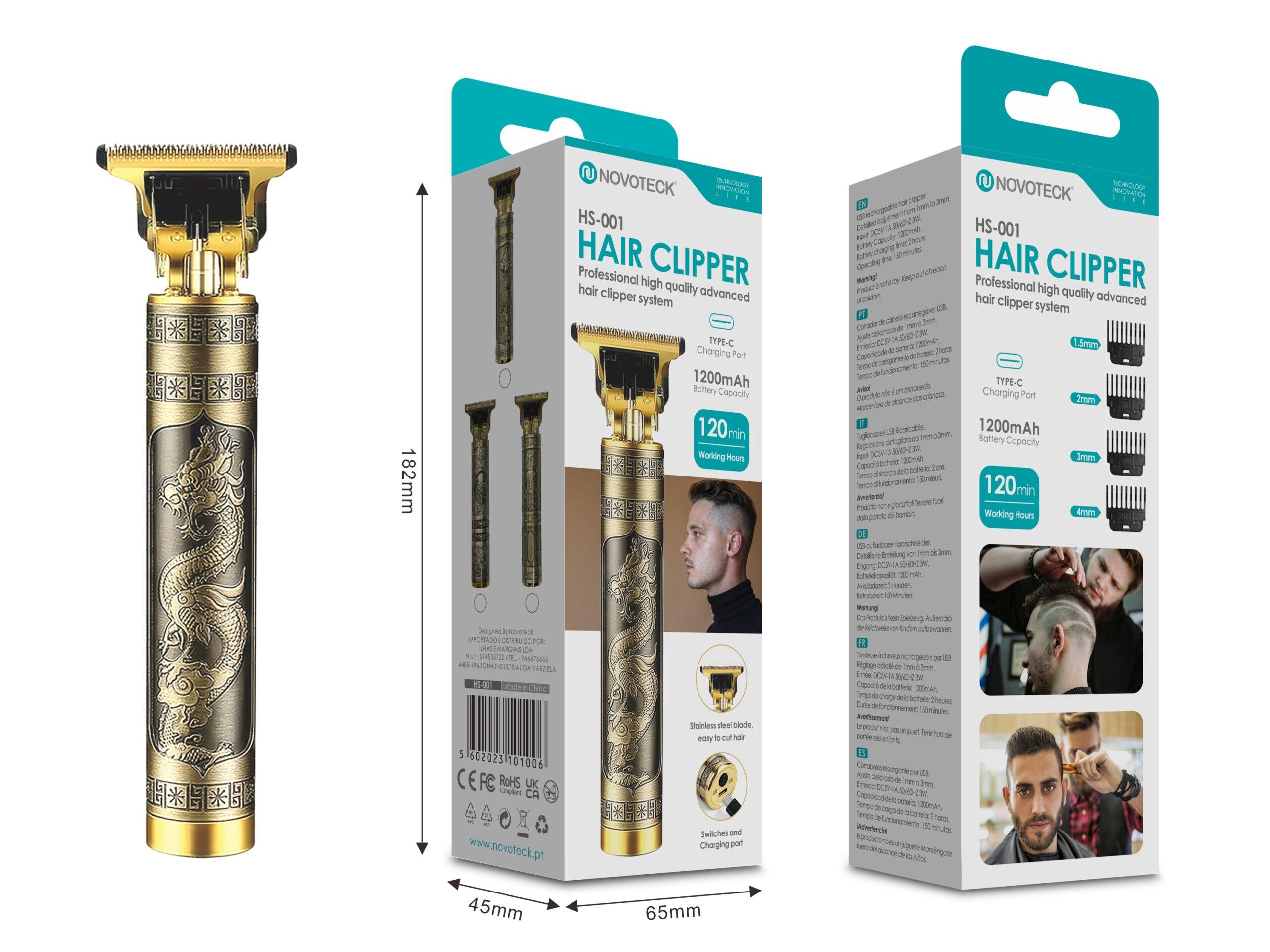 Cortador de Cabelo Profissional NOVOTECK HS - 001 - Design Dragão