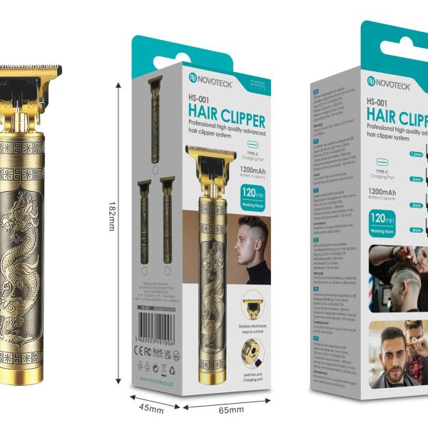 Cortador de Cabelo Profissional NOVOTECK HS - 001 - Design Dragão