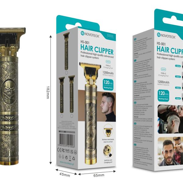 Cortador de Cabelo Profissional NOVOTECK HS - 001 - Design Esqueleto