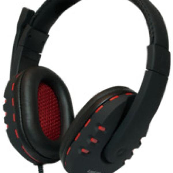 Auscultadores Headset HS0033 (Preto/Vermelho) - LOGILINK