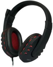 Auscultadores Headset HS0033 (Preto/Vermelho) - LOGILINK
