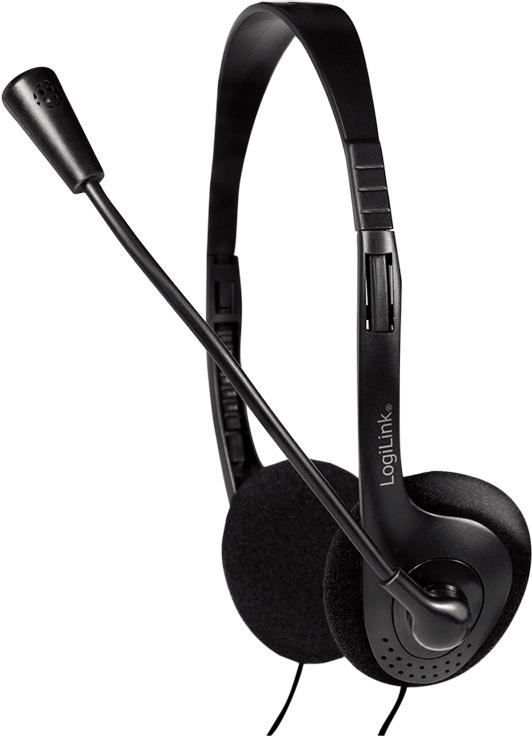 Auscultadores Headset HS0052 c/ Microfone (Preto) - LOGILINK