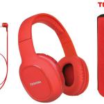 Set Coluna Portátil + Headphones + Auriculares Bluetooth In - Ear (Vermelho) - TOSHIBA
