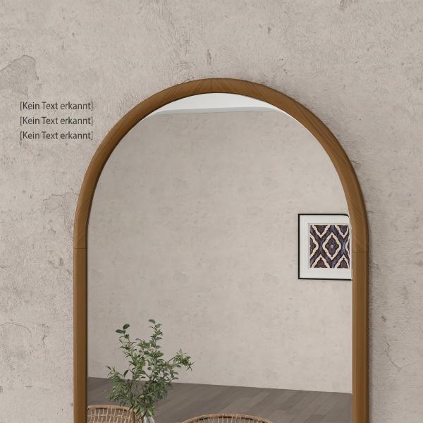 Espelho de Parede 65x110 cm com Moldura de Madeira em Forma de Janela Espelho Decorativo para Sala Quarto Castanho Escuro