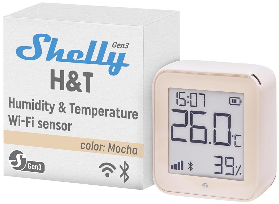 Monitorizador Ambiental de Temperatura/Humidade Wi - Fi Display e - ink (Marfim) - Shelly H&T gen3 Ivory