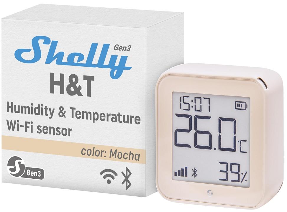 Monitorizador Ambiental de Temperatura/Humidade Wi - Fi Display e - ink (Cast. Claro) - Shelly H&T gen3