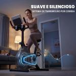 Bicicleta Estática com Ecrã LCD Assento e Guiador Ajustáveis Volante 4 kg e Porta Garrafa 93x48,5x102 - 112 cm Preto
