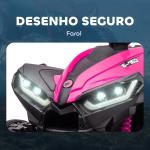 Quadriciclo Elétrico para Crianças de 3 - 5 Anos Veículo Eléctrico a Bateria 12V com 2 Motores 83x53x55,5 cm Rosa