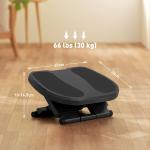 Apoio para os Pés com Superfície Texturizada Inclinação de 0 - 30° Massagem e Altura Ajustável em 3 Níveis 45x34x10 - 16,5 cm Cinza