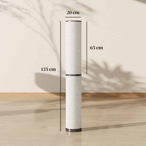Candeeiro de Pé Moderno Candeeiro de Sala com Brilho Temperaturas de Cor Ajustáveis 3000K - 6000K Controle Remoto Magnético Temporizador para Quarto Escritório Decoração Ø20x135 cm Bege