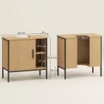 Móvel para Lavatório Pousar Móvel de Casa de Banho com Porta e Prateleira Ajustável para Lavatório com Pedestal 60x30x59,5 cm Madeira e Preto